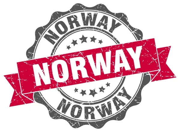 Νορβηγία στρογγυλή σφραγίδα κορδέλα — Διανυσματικό Αρχείο