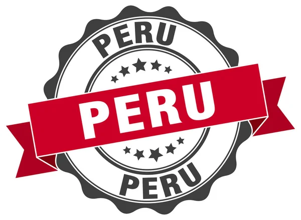 Peru round ribbon seal — Stock Vector