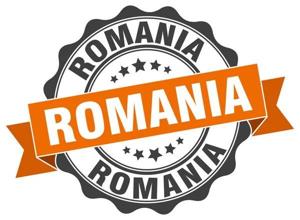 Romania round ribbon seal — Stock Vector