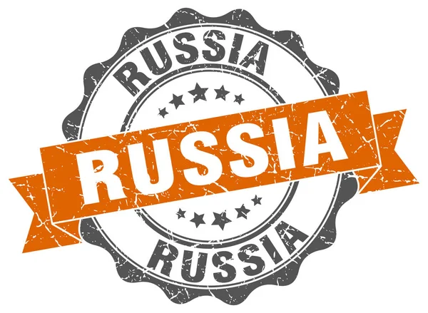Rusland ronde lint zegel — Stockvector