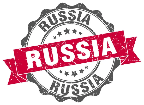 Rusia sello de cinta redonda — Vector de stock