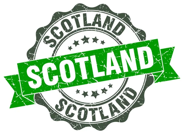 Scotland round ribbon seal — Stock Vector