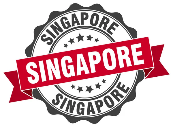 Singapura selo fita redonda —  Vetores de Stock