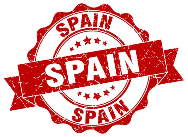 İspanya yuvarlak şerit mühür — Stok Vektör