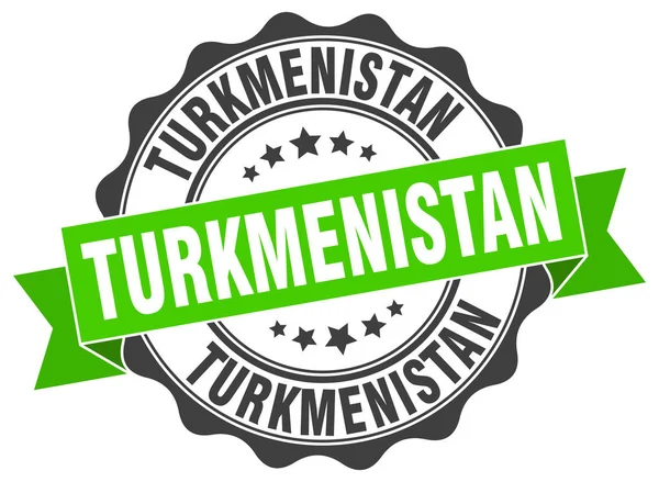 Turkmenistán sello de cinta redonda — Vector de stock