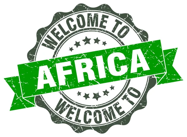 Africa sigillo nastro rotondo — Vettoriale Stock