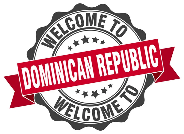 Δομινικανή Δημοκρατία στρογγυλή σφραγίδα κορδέλα — Διανυσματικό Αρχείο