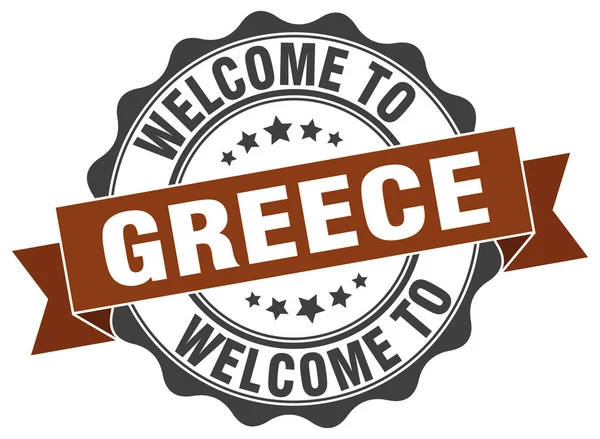 Greece round ribbon seal — Stock Vector