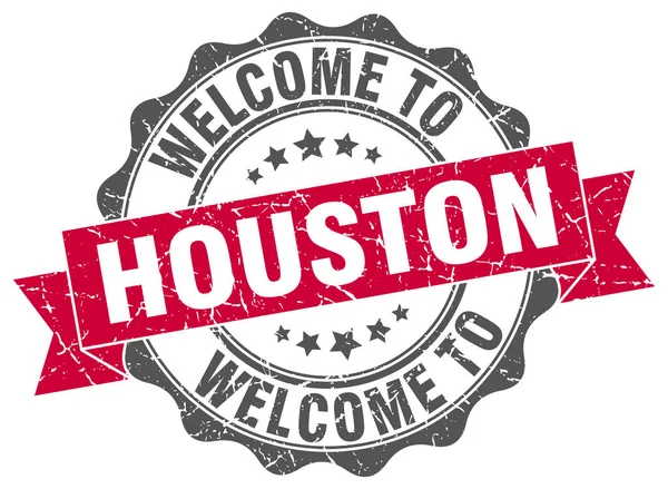 Houston bundar segel pita - Stok Vektor