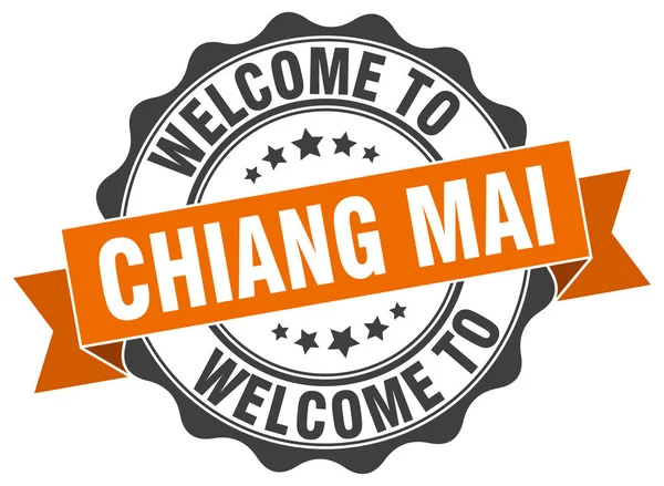 Chiang mai sello de cinta redonda — Vector de stock