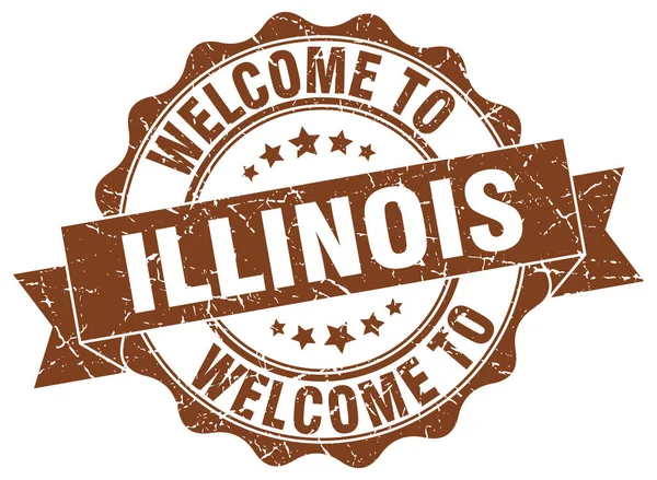 Illinois kulaté razítko pásu karet — Stockový vektor