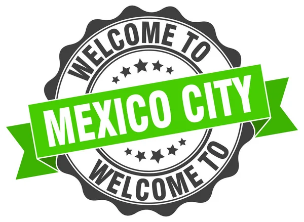 リボンのシール円形メキシコ シティ — ストックベクタ