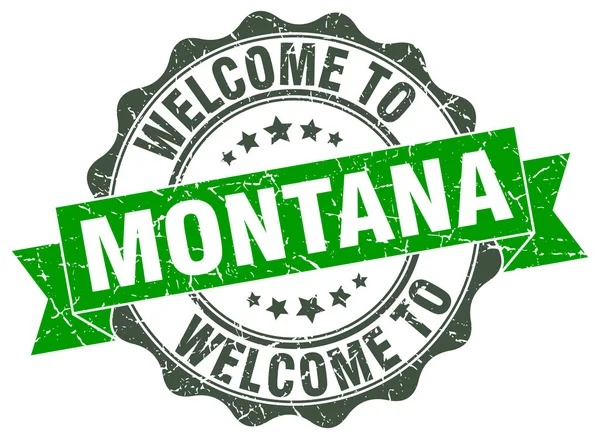 Montana selo fita redonda — Vetor de Stock