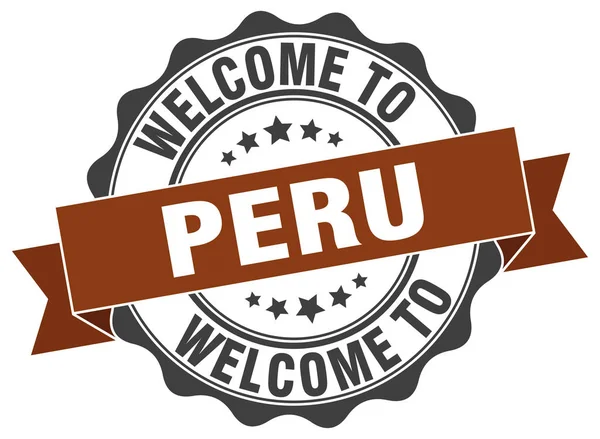 Peru ronde lint zegel — Stockvector