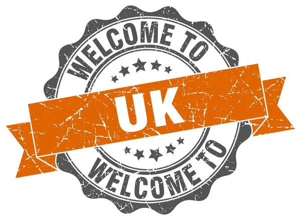 Uk sello de cinta redonda — Vector de stock