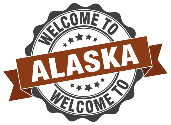 Alaska sello de cinta redonda — Vector de stock