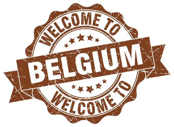 Belgium round ribbon seal — Stock Vector