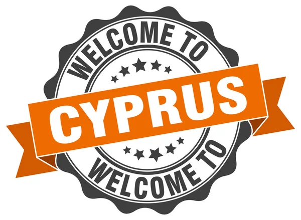 Cyprus round ribbon seal — Stock Vector