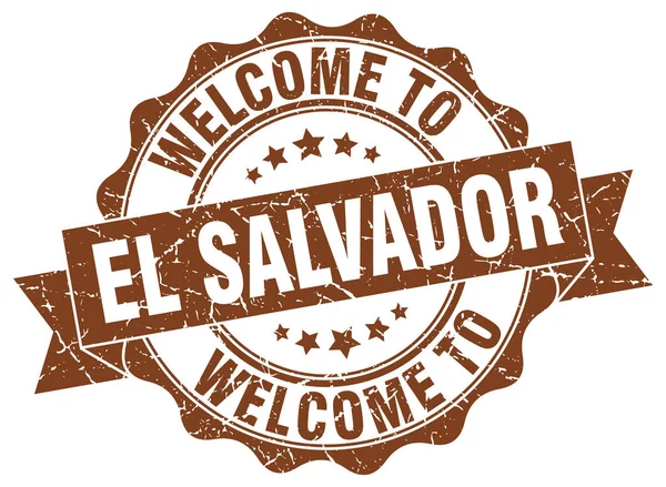 El Salvador round ribbon seal — Stock Vector