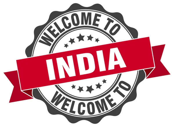 India round ribbon seal — Stock Vector