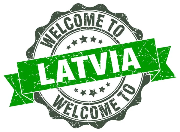 Meterai pita bulat Latvia - Stok Vektor