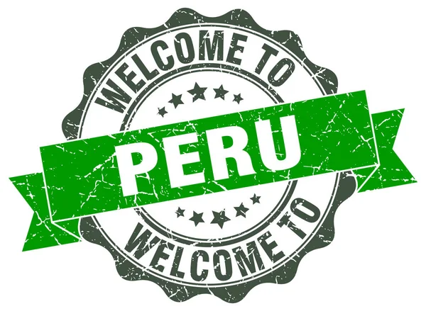 Peru selo fita redonda —  Vetores de Stock