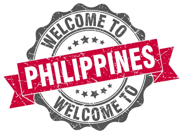 Filippine sigillo nastro rotondo — Vettoriale Stock