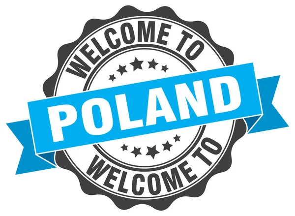 Polen ronde lint zegel — Stockvector