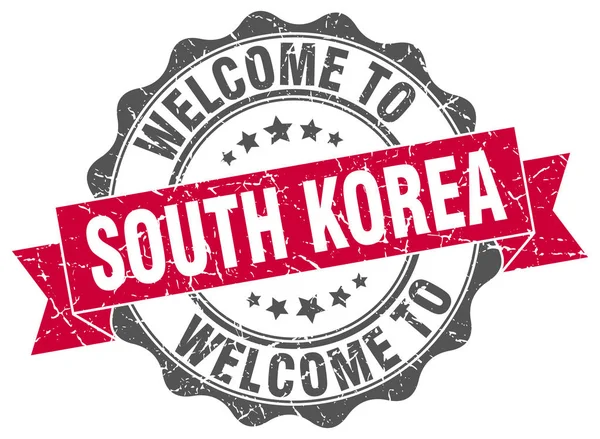 South Korea round ribbon seal — Stock Vector