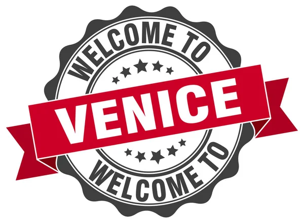 Venice round ribbon seal — Stock Vector