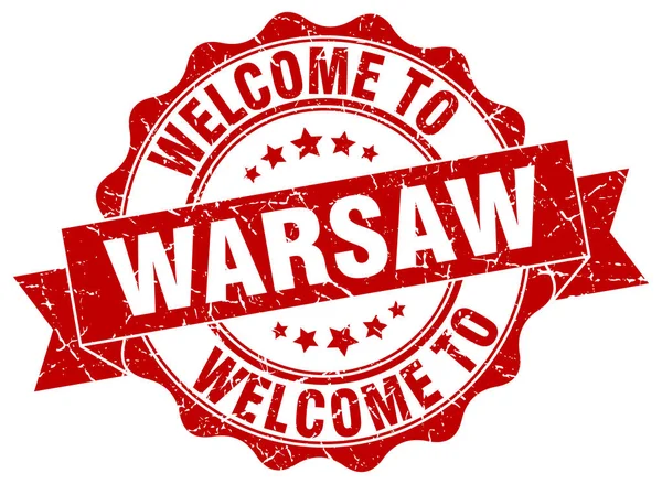 Selo de fita redonda de Varsóvia — Vetor de Stock
