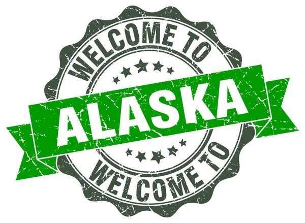 Alaska sigillo nastro rotondo — Vettoriale Stock