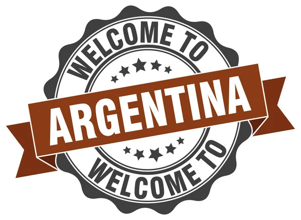 Argentina round ribbon seal — Stock Vector