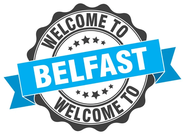 Belfast ronde lint zegel — Stockvector