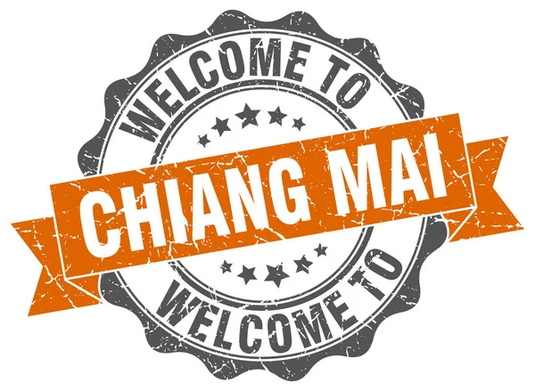 Chiang mai sello de cinta redonda — Vector de stock