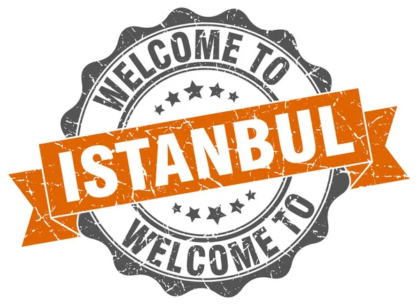 Selo de fita redonda de Istambul — Vetor de Stock