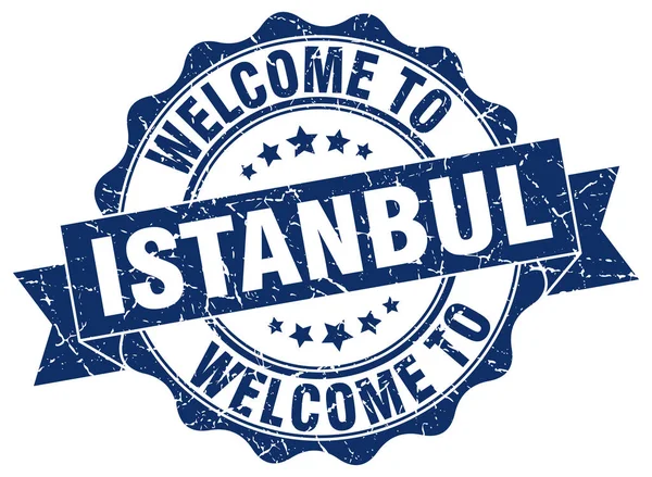 Selo de fita redonda de Istambul — Vetor de Stock