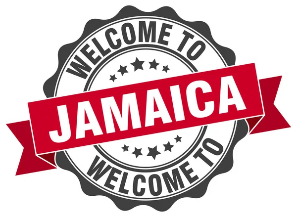 Jamaica round ribbon seal — Stock Vector