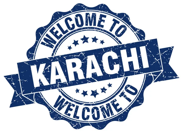 Sello de cinta redonda Karachi — Vector de stock