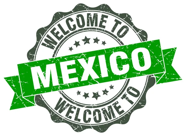México selo de fita redonda — Vetor de Stock