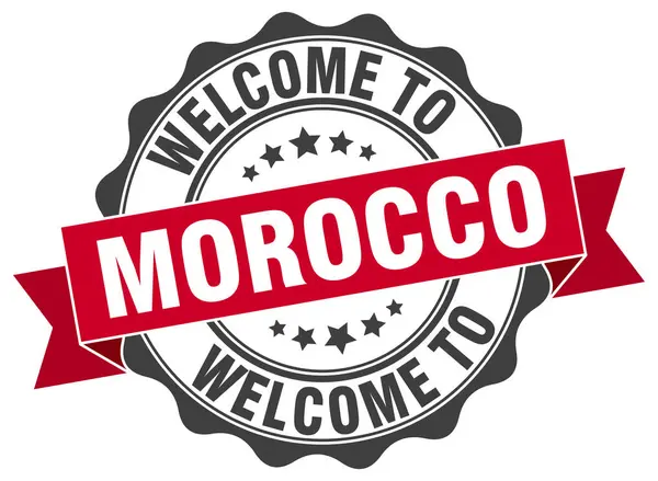 Morocco round ribbon seal — Stock Vector