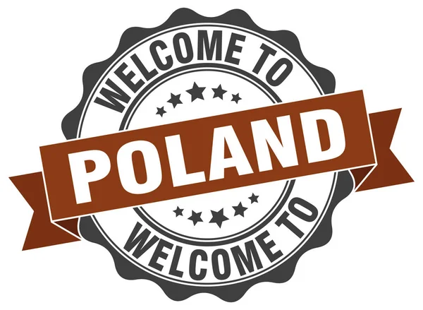 Lengyelország kerek szalagos fóka — Stock Vector