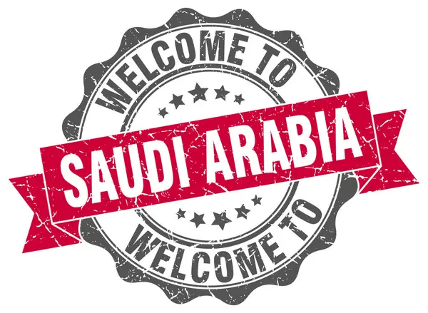 Saoedi-Arabië ronde lint zegel — Stockvector