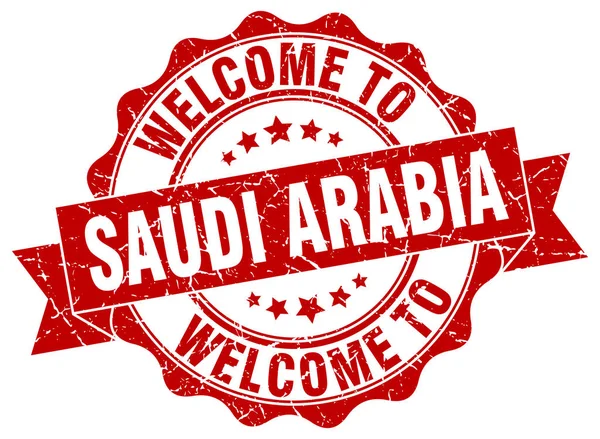 Arabia Saudita sigillo nastro rotondo — Vettoriale Stock
