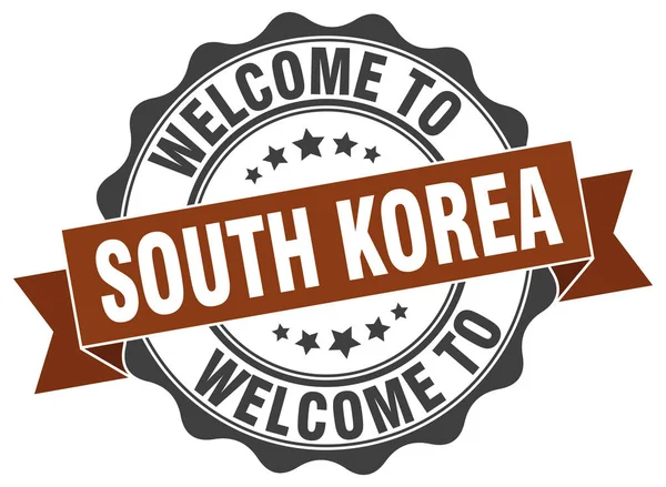 Coreia do Sul selo fita redonda — Vetor de Stock