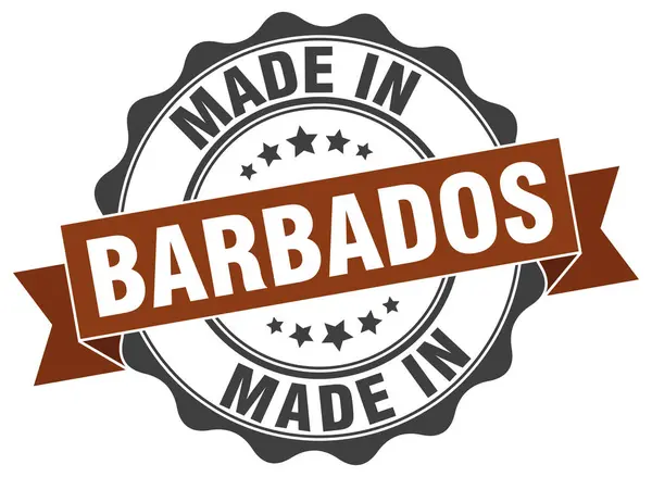 Feito em Barbados selo redondo — Vetor de Stock