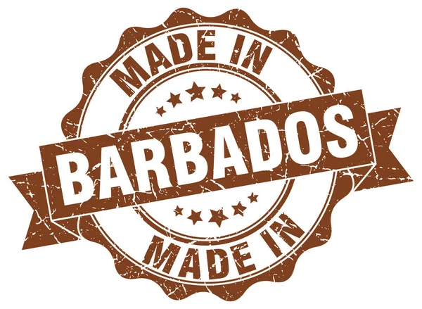 Dibuat di Barbados segel bulat - Stok Vektor