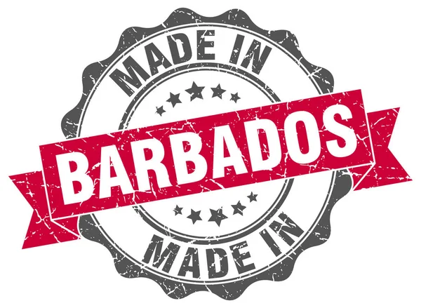 Făcut în Barbados sigiliu rotund — Vector de stoc