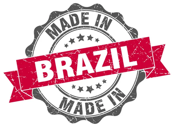 Φτιαγμένο στη Βραζιλία στρογγυλή σφραγίδα — Διανυσματικό Αρχείο
