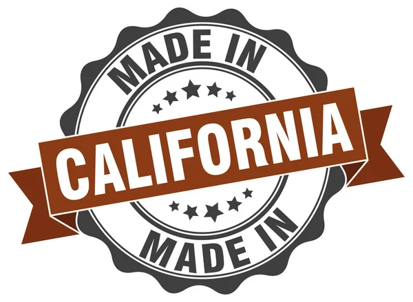 Gemaakt in Californië ronde zegel — Stockvector
